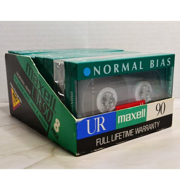 Maxell Audio Recording Cassettes 8 Pack New UR90 45 Min Per Side Voice Music - Picture 1 of 5